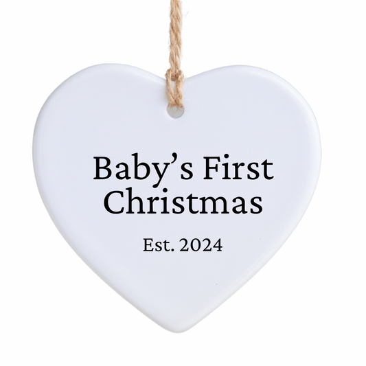 Baby's First Christmas Est 2024 Ornament