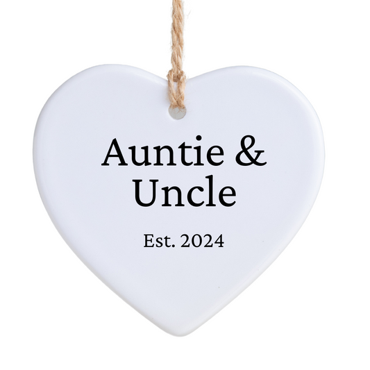 Auntie & Uncle Est 2024 Ornament