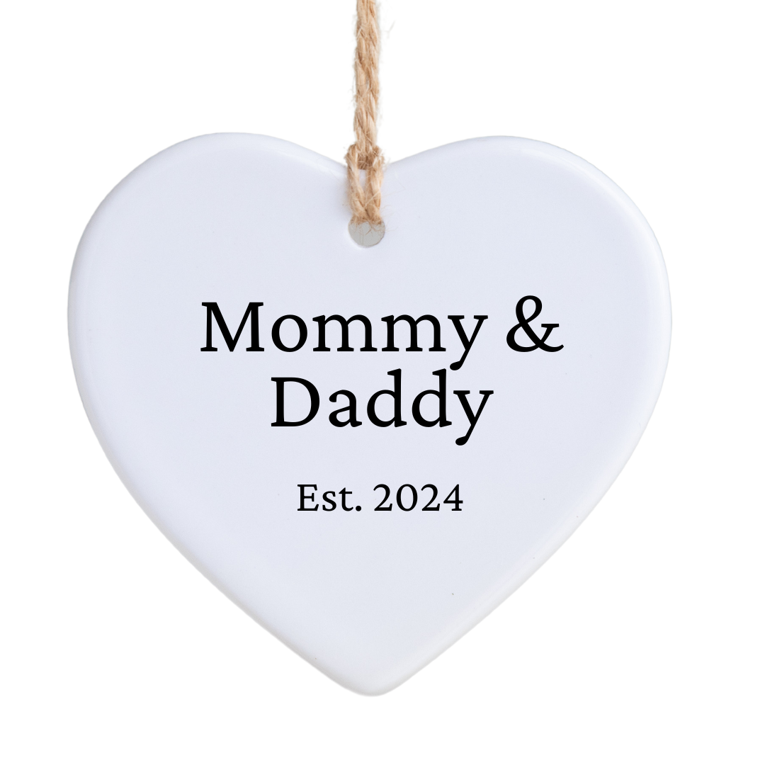 Mommy & Daddy Est 2024 Ornament