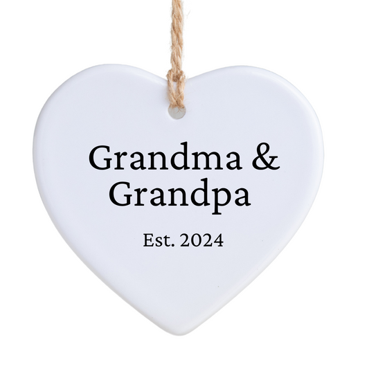 Grandma & Grandpa Est 2024 Ornament