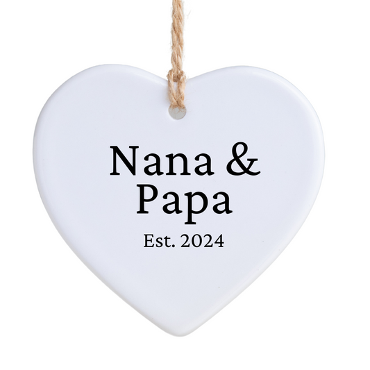 Nana & Papa Est 2024 Ornament