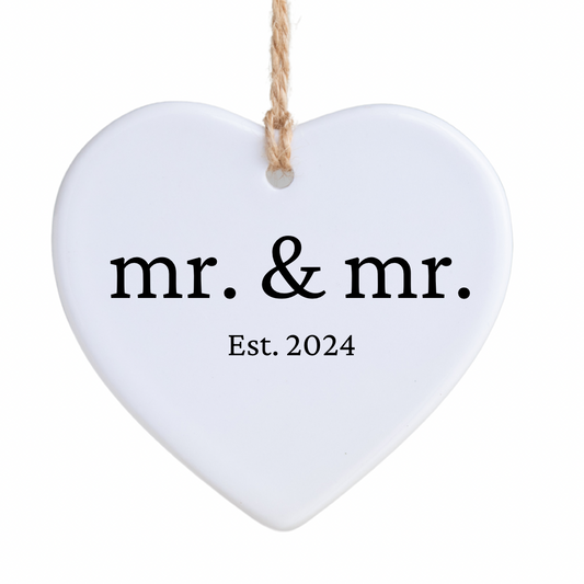 Mr & Mr Est 2024 Ornament