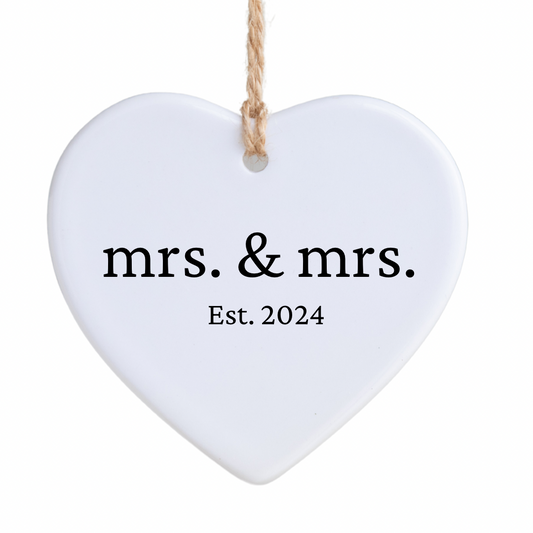 Mrs & Mrs Est 2024 Ornament