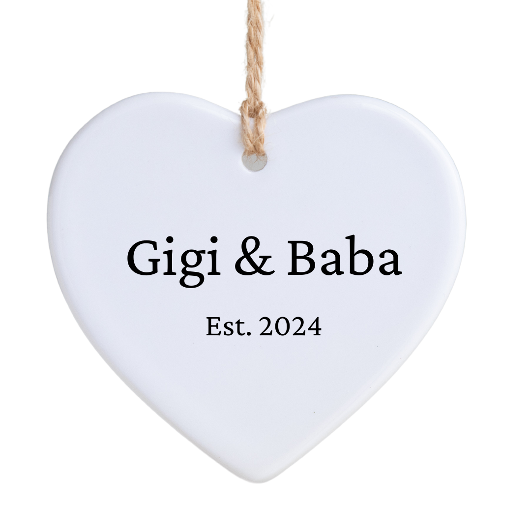 Gigi & Baba Est 2024 Ornament