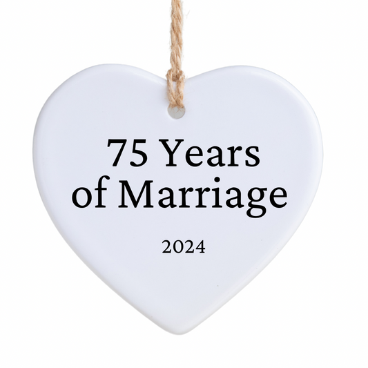 75 Years of Marriage Ornament